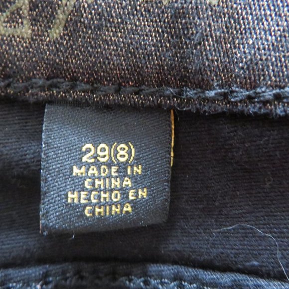 Jeans by Buffalo 'Vegas' Skinny Jeans Small 29/8 Black Gold Metallic Mid Rise - Picture 11 of 11